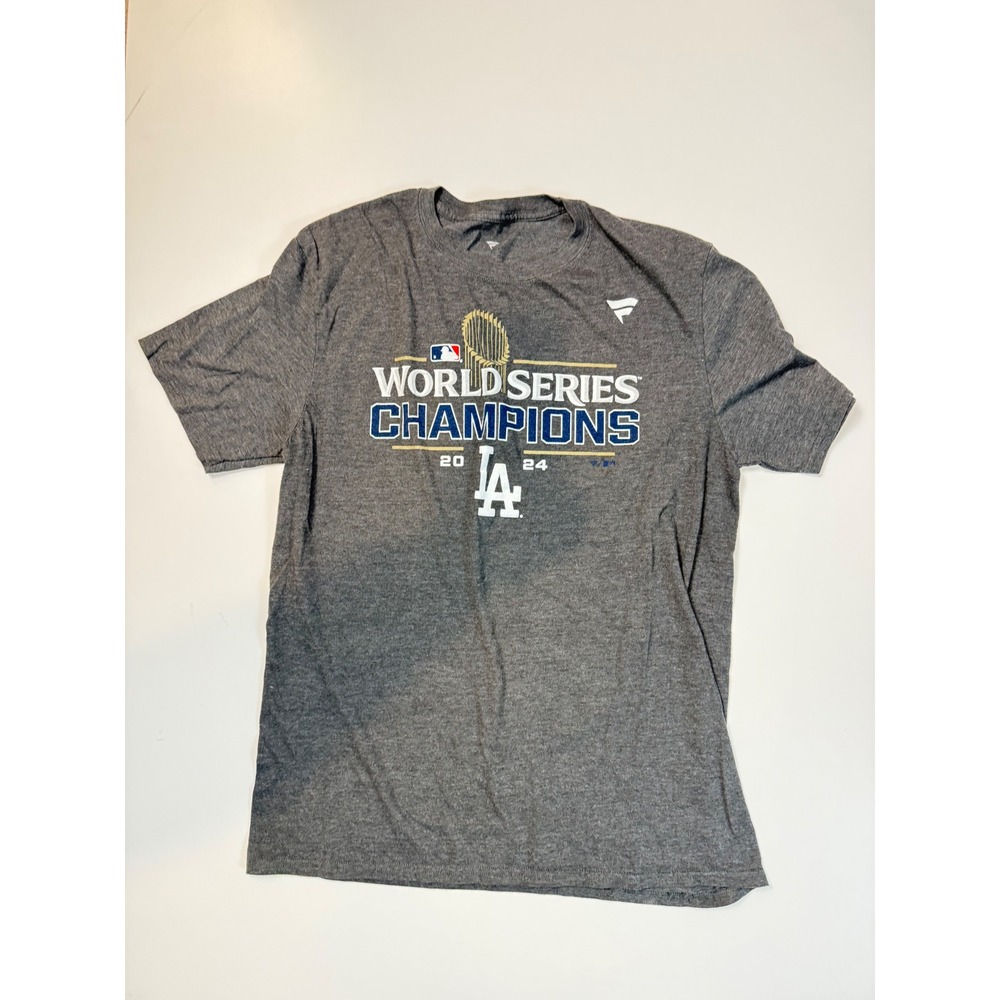 Los Angeles Dodgers World Series Champions Fanatics T Shirt‎ Gray Size L